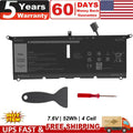 DXGH8 Laptop Battery For Dell XPS 13 9370 9380 7390 G8VCF 0H754V V48RM 52WH