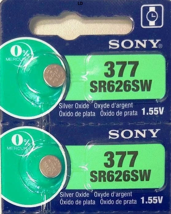 MURATA / SONY 377 SR626SW (2 piece) SR626 V377 Battery USseller BUY 3 GET 2 FREE