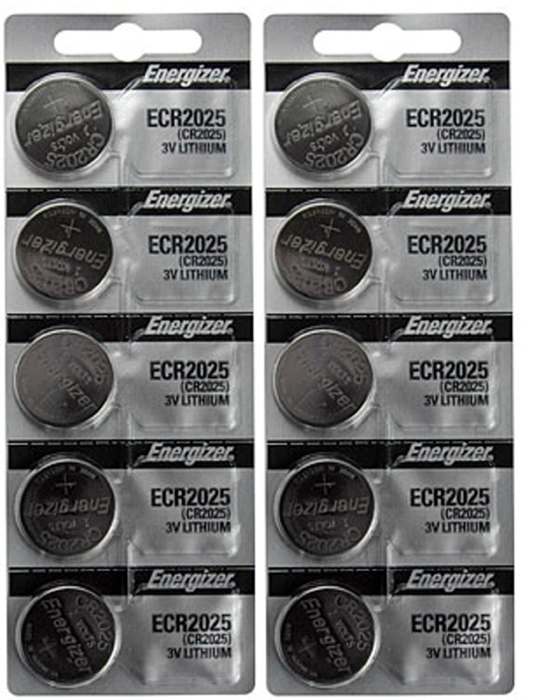 10 CR2025 Energizer Lithium Batteries (2 packs of 5)