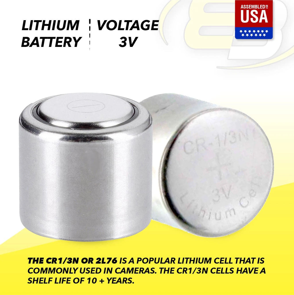 Exell 3V Lithium Battery, CR1/3N High-Power Compatible With 2 LR44 Cells, 1-Pack