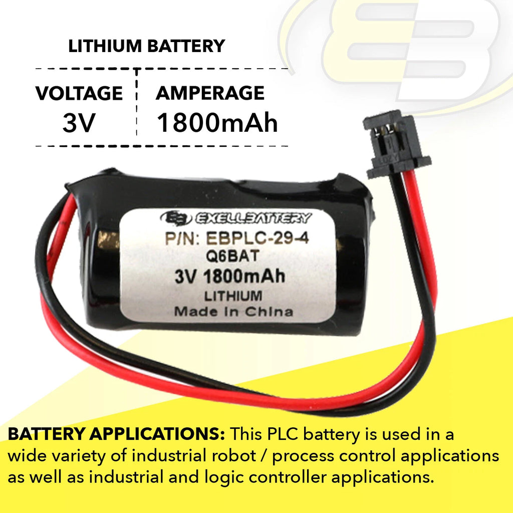 Exell EBPLC-29-4 3V Lithium Compatible with Battery