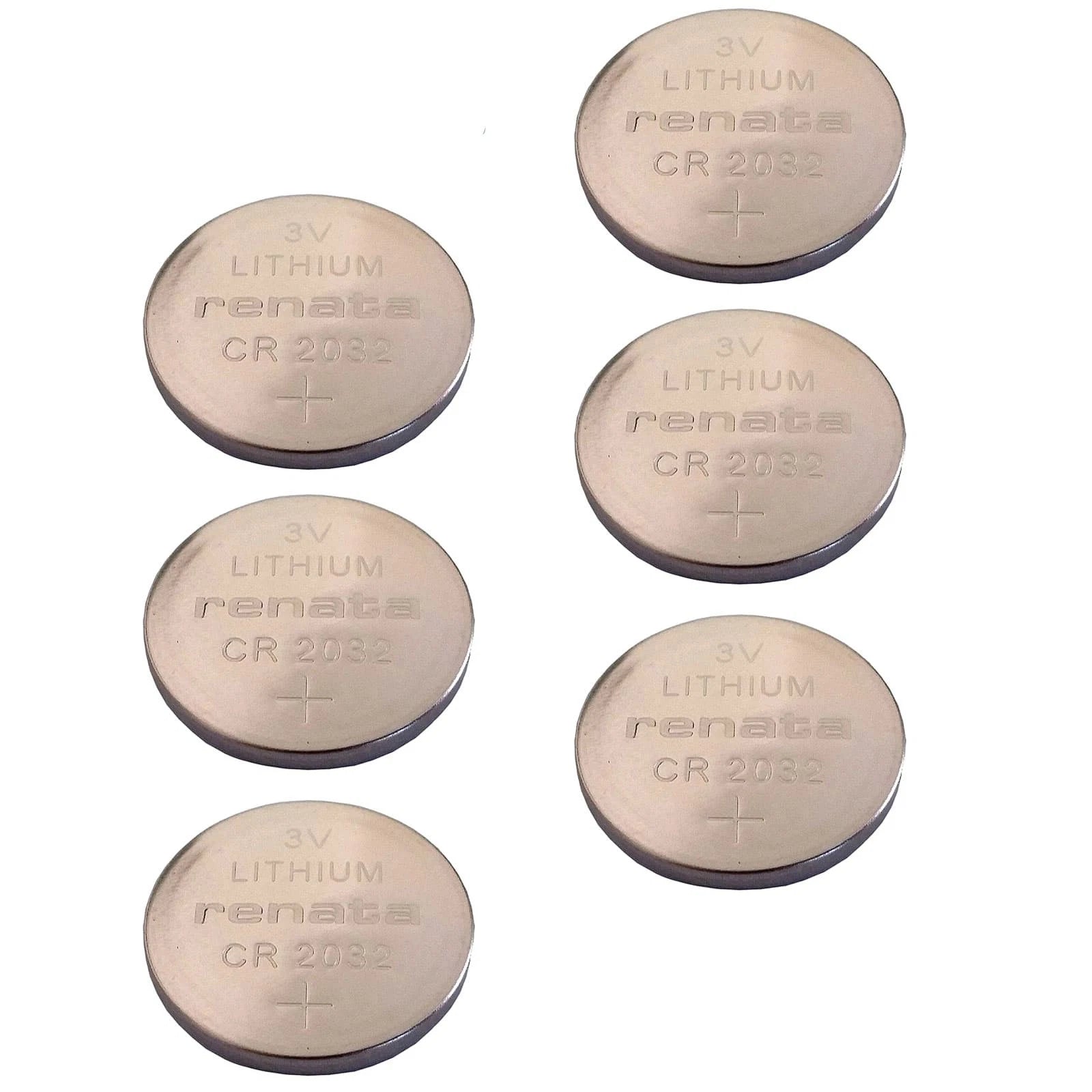 6x CR2032-MFR 3V Lithium Coin Battery Pressure Contacts for Presario RTC