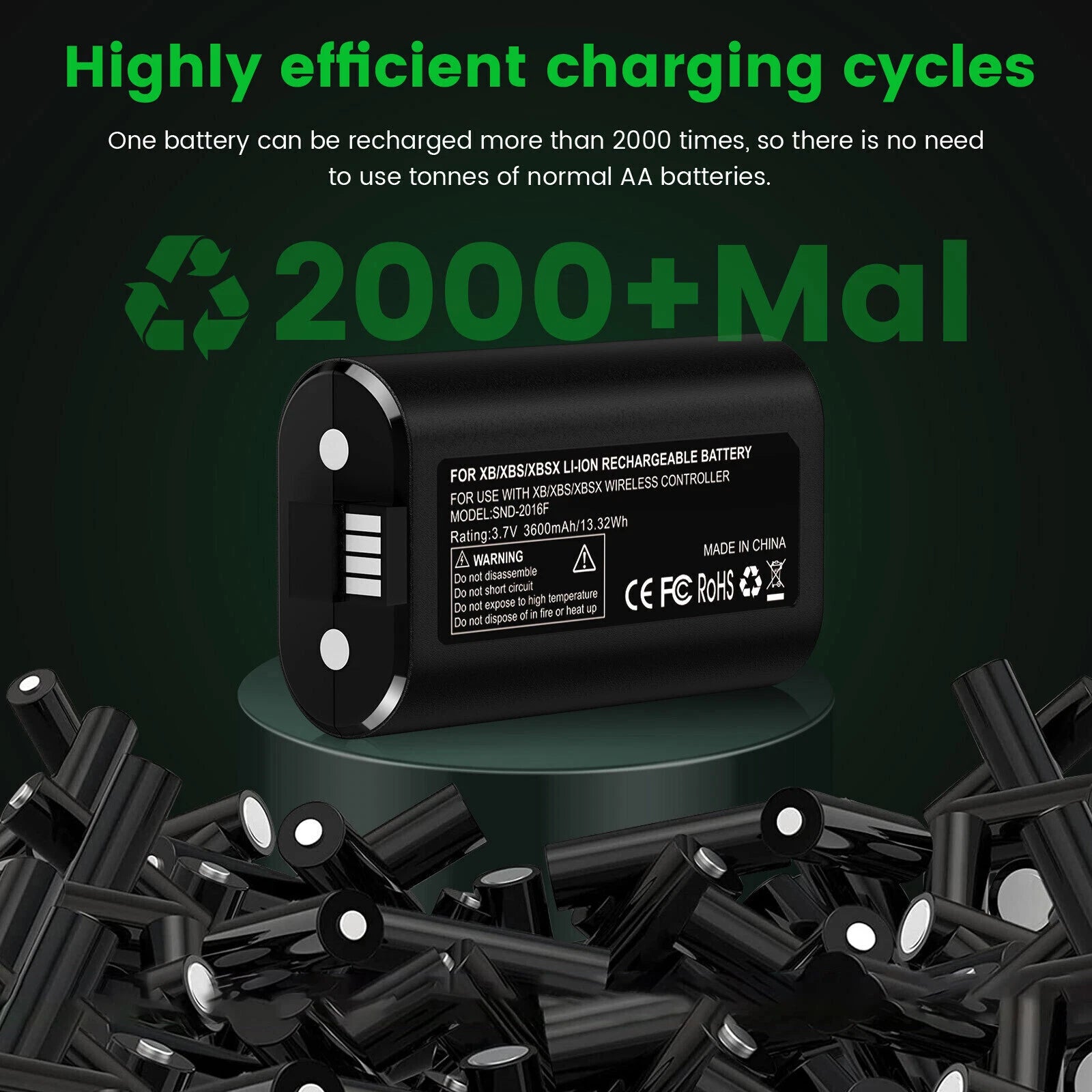 2x for Xbox Series X|S/Xbox One Rechargeable Controller Battery Pack Newest