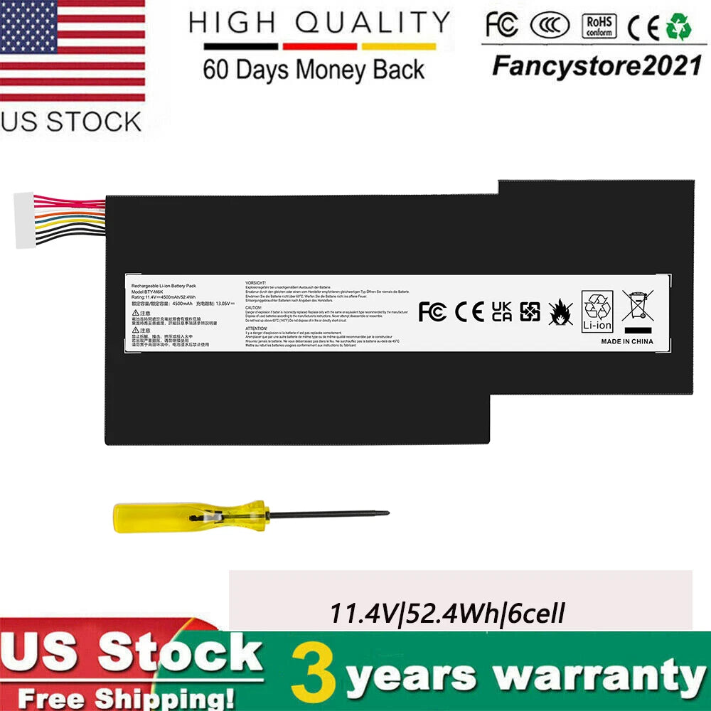 BTY-M6K Battery For MSI MS-17B4 MS-16K3 GS63VR-7RG GF63 Thin 8RD 8RD-031