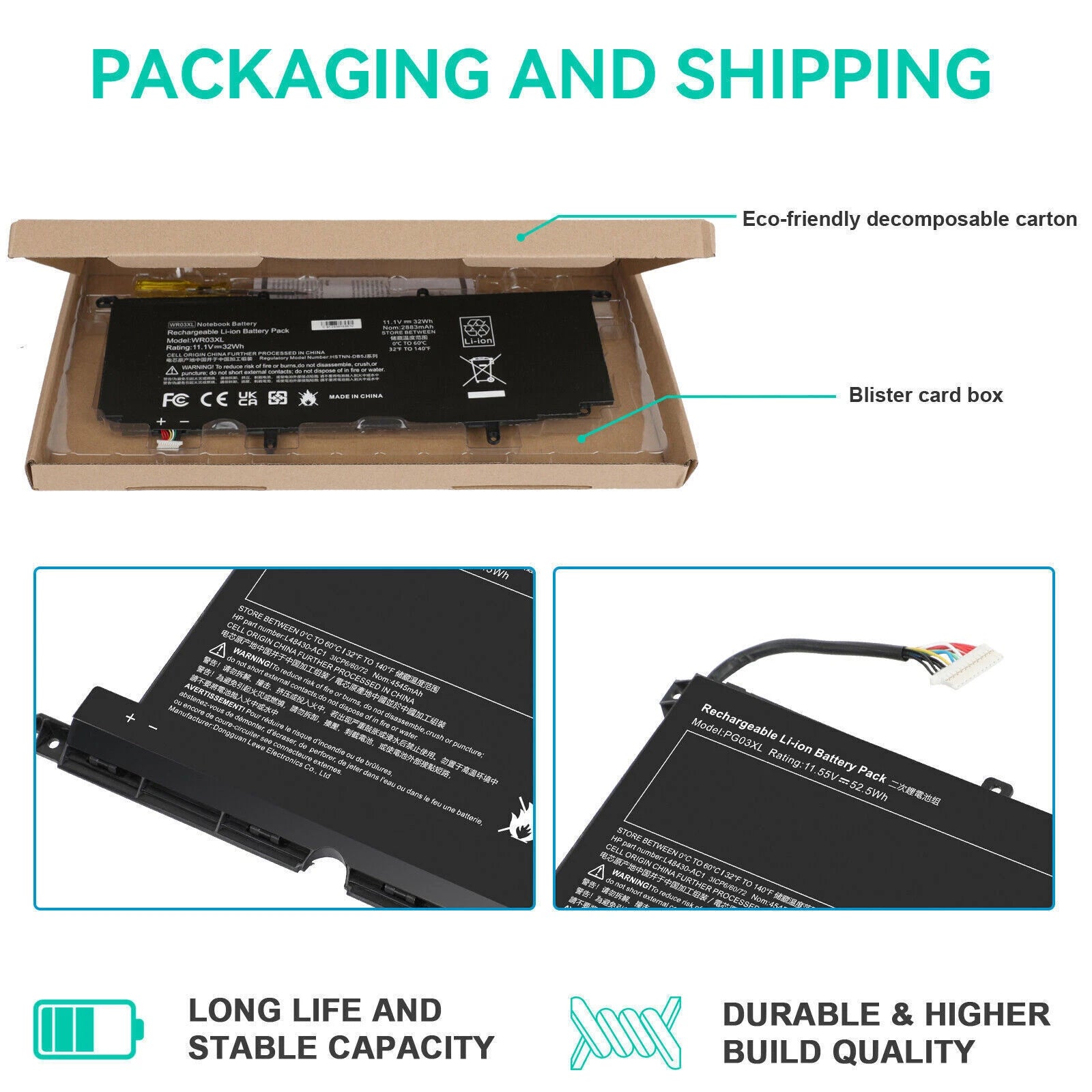 For HP Pavilion 15-DK Series HSTNN-OB1I HSTNN-DB9G 3ICP6/60/72 PG03XL Battery
