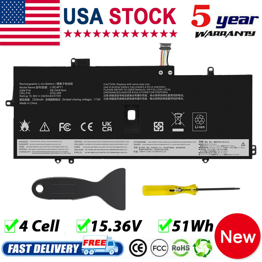 L18C4P71 L18L4P71 Battery for Lenovo ThinkPad X1 Carbon 7th GEN 2019