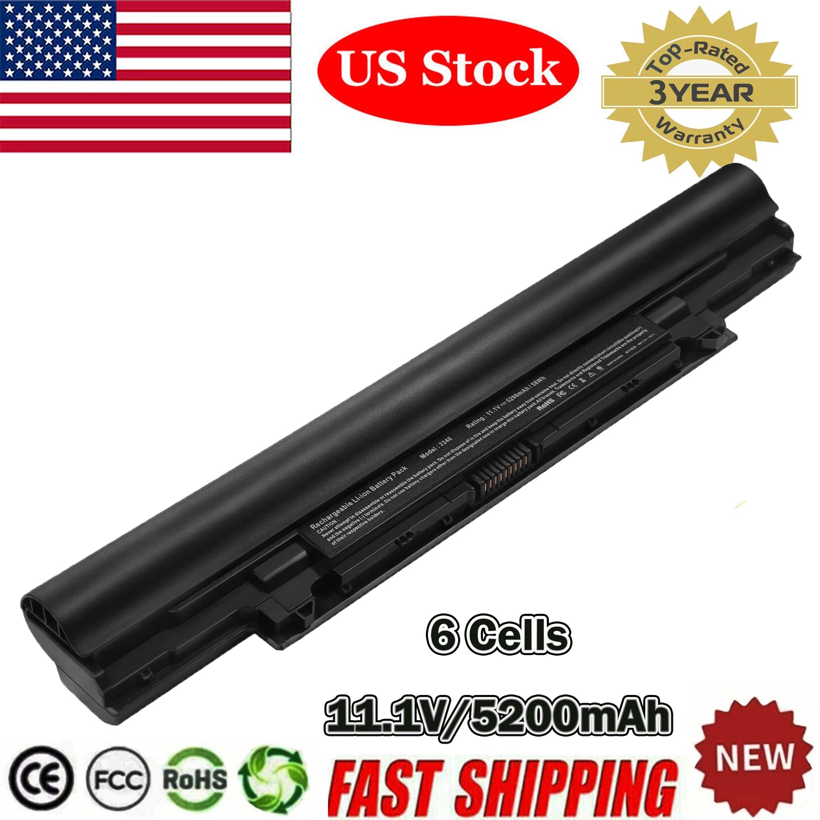 Battery for Dell V131 2nd generation Latitude 3340 YFDF9 5MTD8 451-BBJB 451-BBIZ