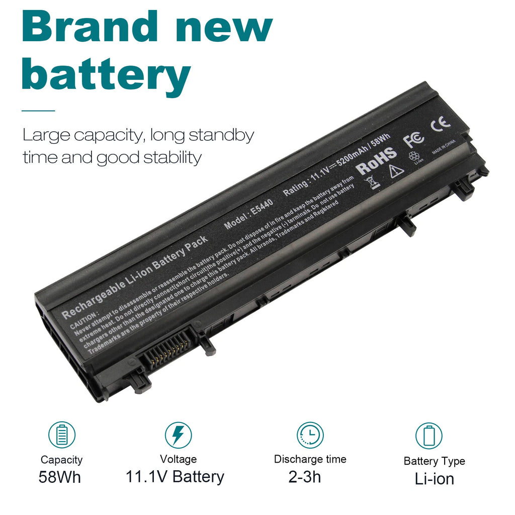 Battery/Charger For Dell Latitude E5440 E5540 Series VVONF WGCW6 5200mAh Laptop