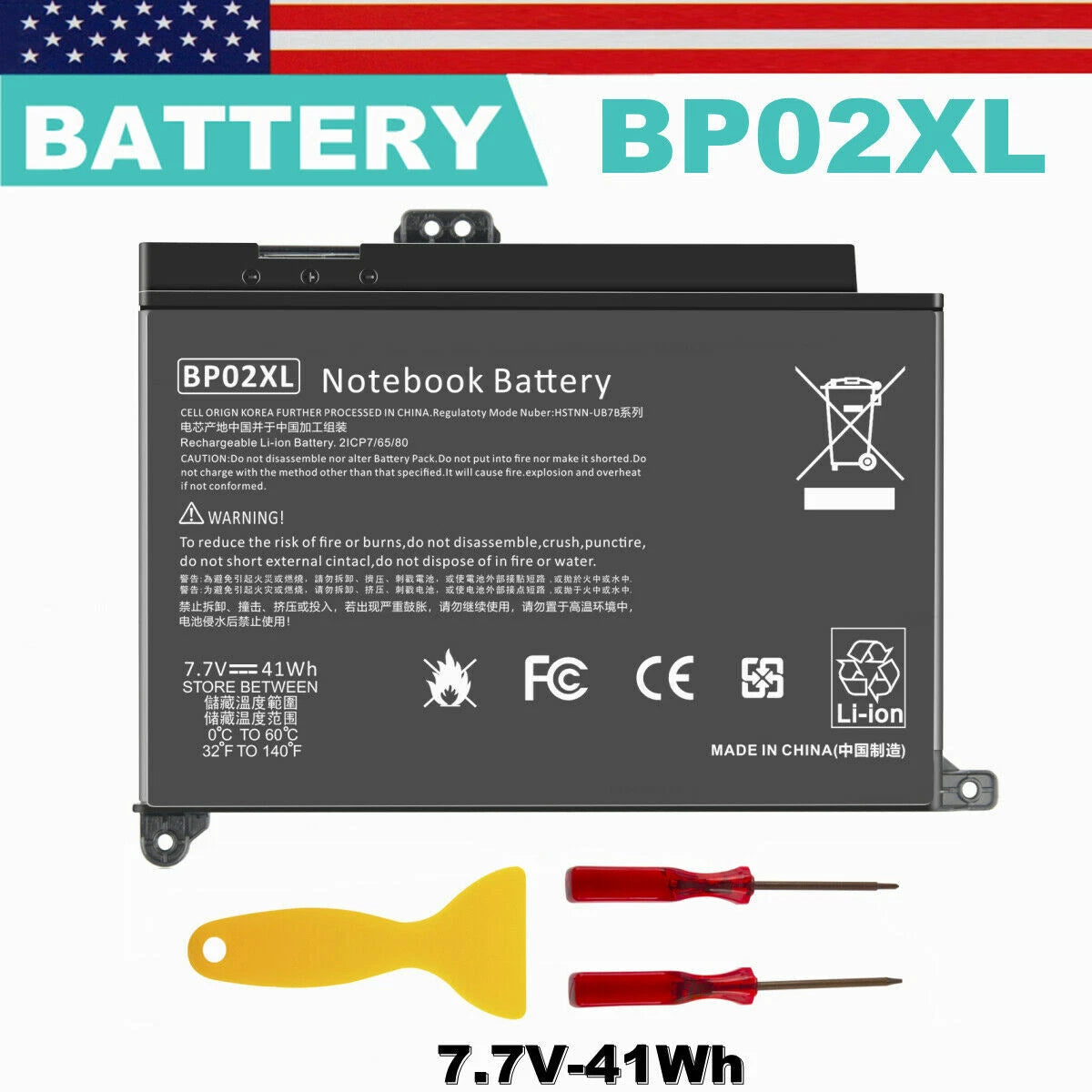 ?BP02XL Battery for HP Pavilion PC 15 Series 15-AU010WM 15-AU123CL 15-AW053NR