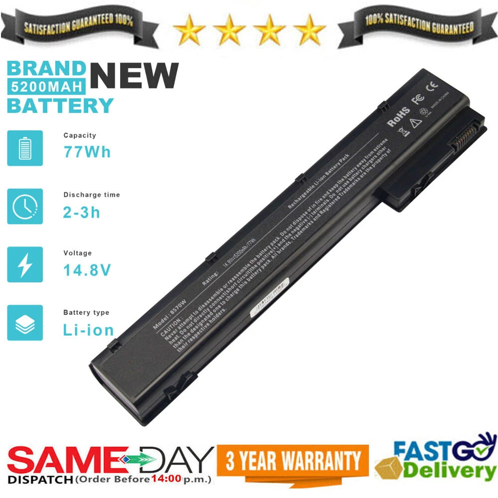 6 Cell For HP Battery VH08 VH08X VH08XL for Hp EliteBook 8560w 8570w 8760w 8770w