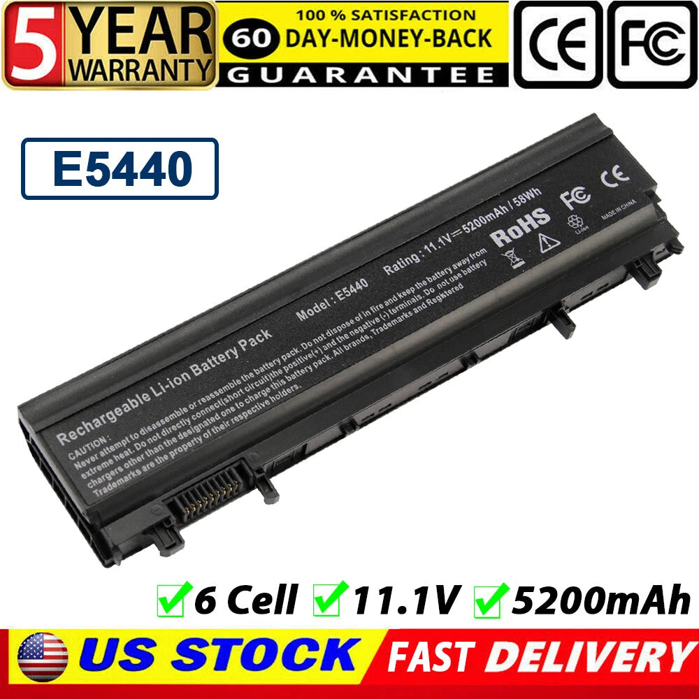 Replacement Battery For Dell Latitude E5440 E5540 VVONF VJXMC N5YH9 5200mAh NEW