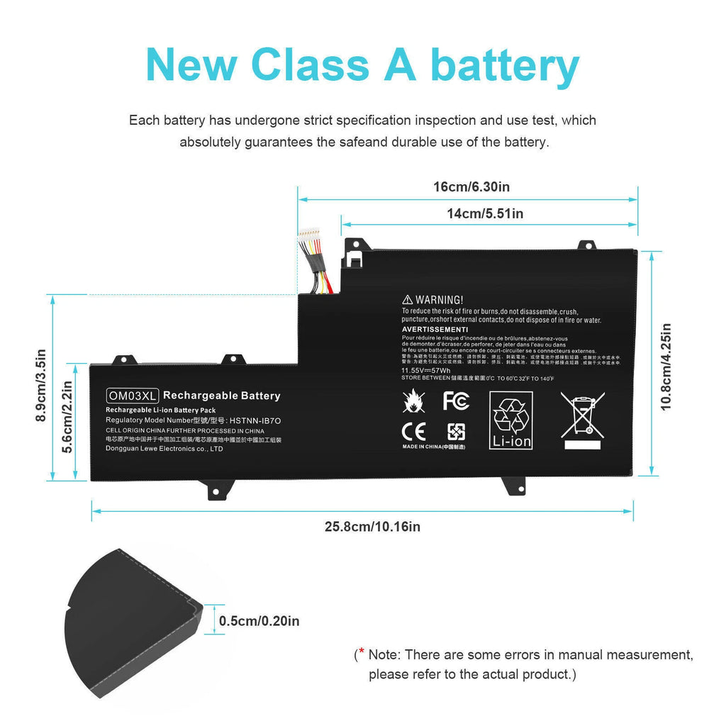 OM03XL Battery For HP EliteBook X360 1030 G2 HSTNN-IB70 863167-1B1 863167-171