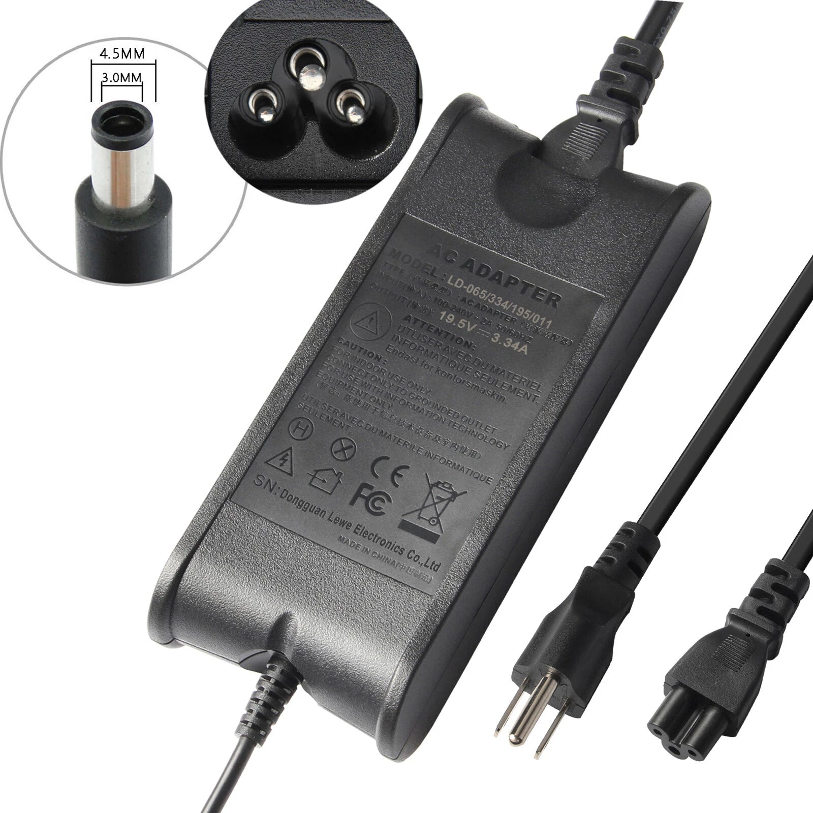 For DELL Inspiron 13 14 15 Laptop Charger 65W Slim AC Power Adapter LA65NS2-01