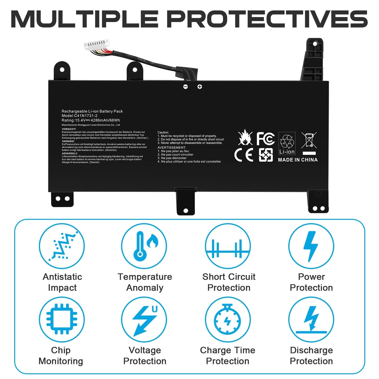 C41N1731-2 Battery For ASUS ROG Strix G17 G712LU G731G SCAR 17 G732LW