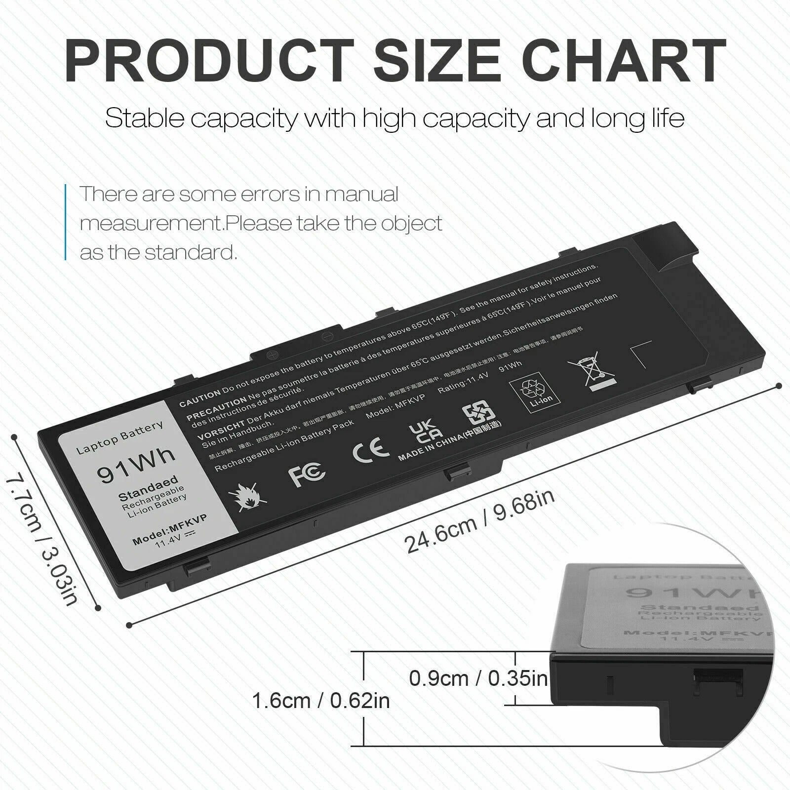 Battery MFKVP For Dell Precision 15 7510 7520 7710 7720 M7510 M7710 TWCPG 0FNY7