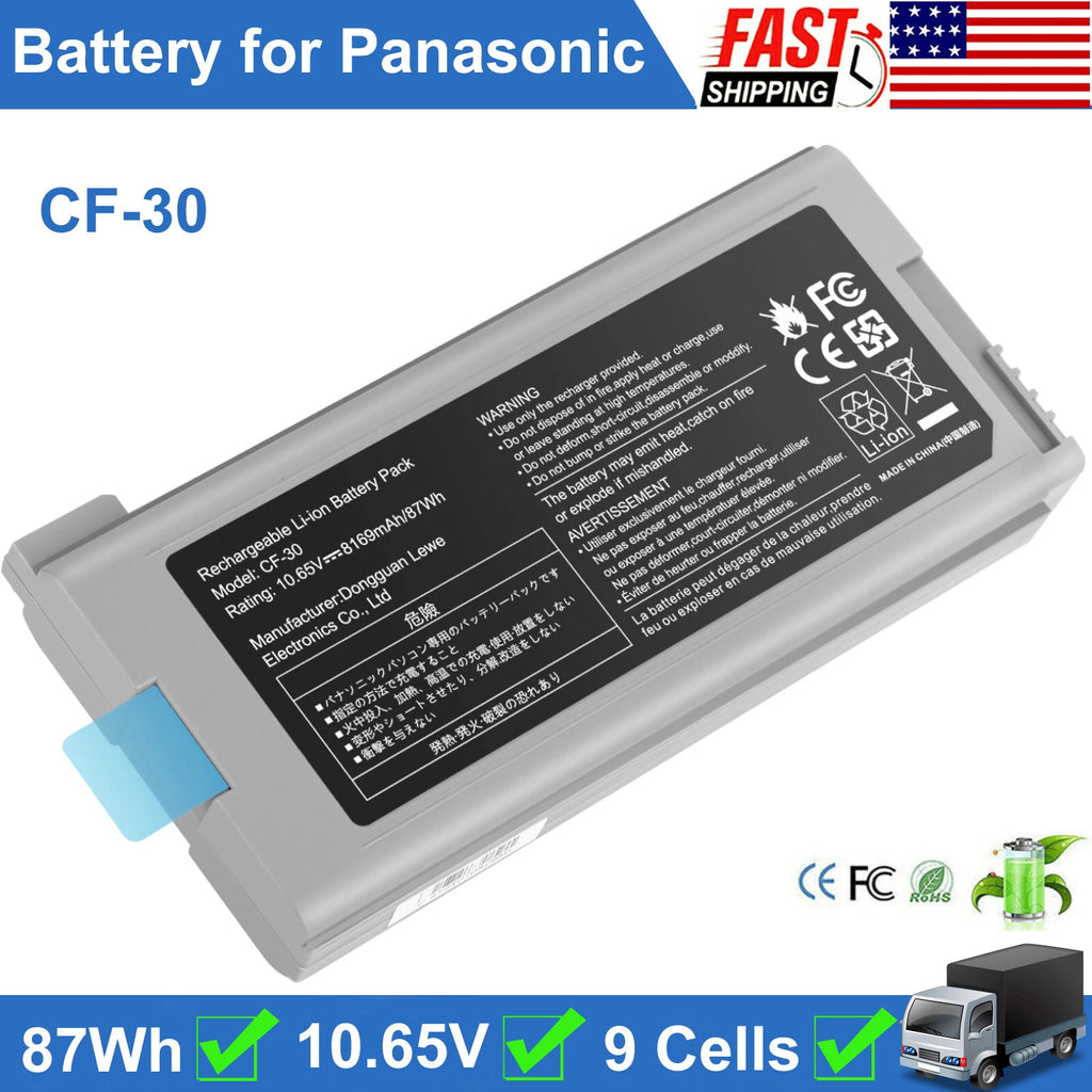 CF-30 Battery for Panasonic Toughbook CF-31 CF-53 CF-52 CF-VZSU1430U 8169mAh US