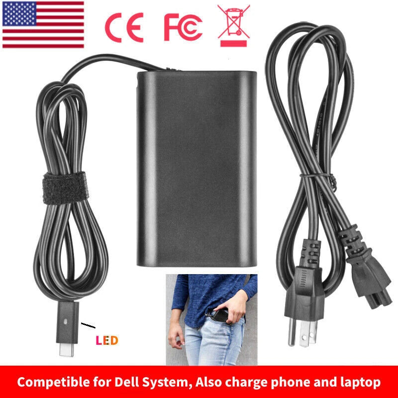 65W 45W USB C Laptop Charger For Dell Acer Samsung Asus Google AC Adapter Power