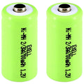 2x Exell 2/3AA NiMH 700mAh 1.2V Button top Rechargeable Battery