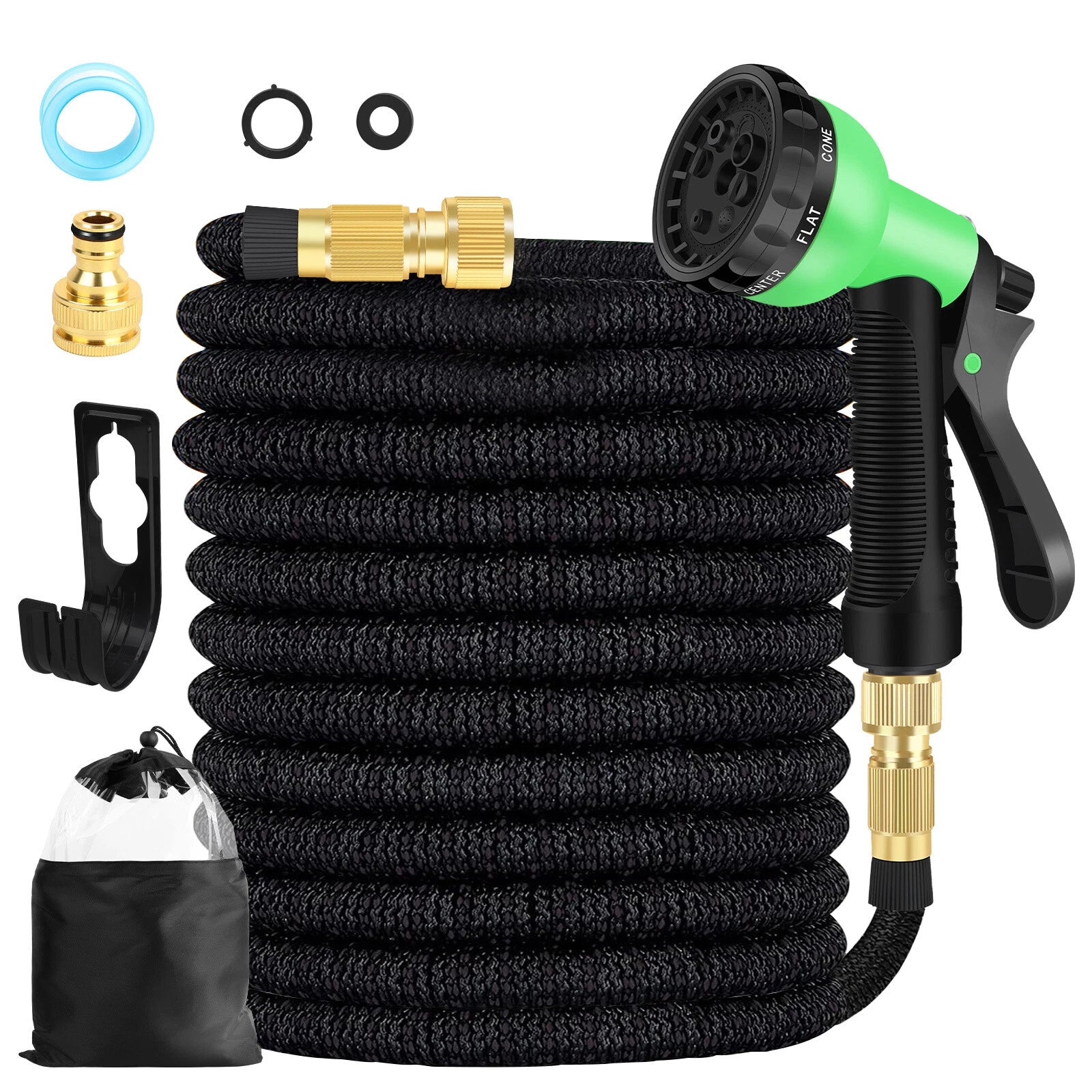 Stronger Expandable 3X Flexible Garden Hose Water Hose w Spray 50,75,100,150FT