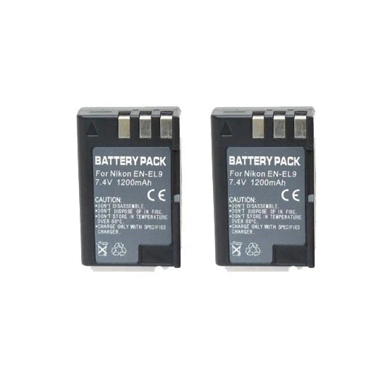 2x EN-EL9 Replacement Battery for Nikon D3000, D5000, D40, D40x, D60 ENEL9