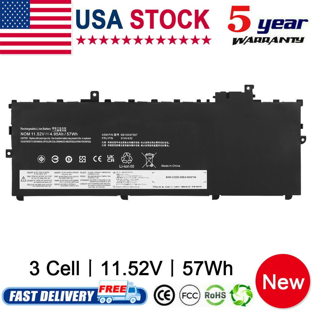 Laptop Battery 01AV430 For Lenovo ThinkPad X1 Carbon 5th Gen 2017 / 6th Gen 2018