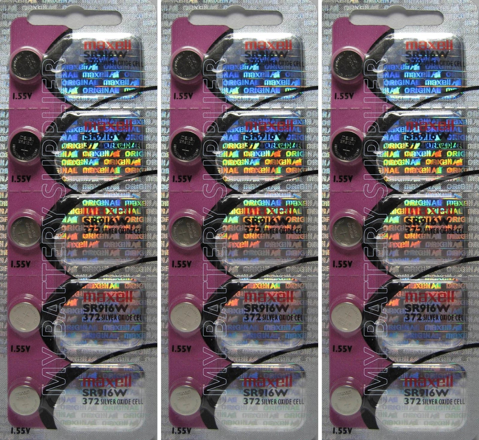 15 Maxell 372 - SR916W Button Cell Batteries