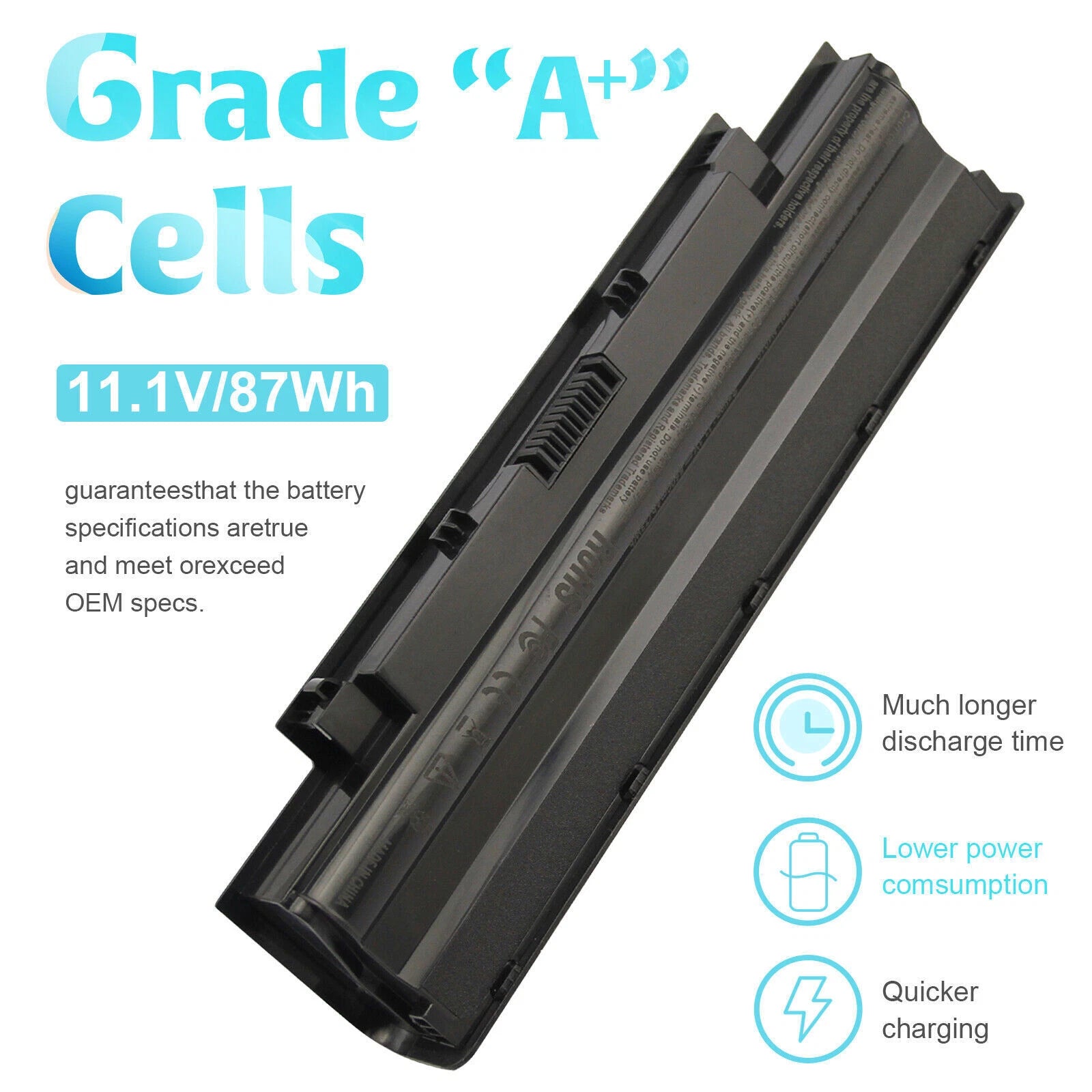 Laptop Battery J1KND For DELL Inspiron 3520 3420 M5030 N5110 N5050 N4010 N5010