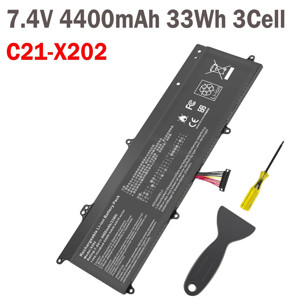 38Wh Battery C21-X202 For ASUS VivoBook X202 X202E X201E S200E Q200E Series FAST