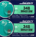 2 Pcs Sony Silver Oxide SR421SW Batteries