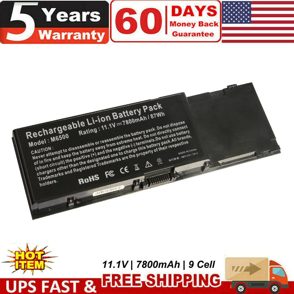 New 87Wh Battery for Dell Precision M2400 M4400 M6400 M6500 8M039 C565C 312-0868