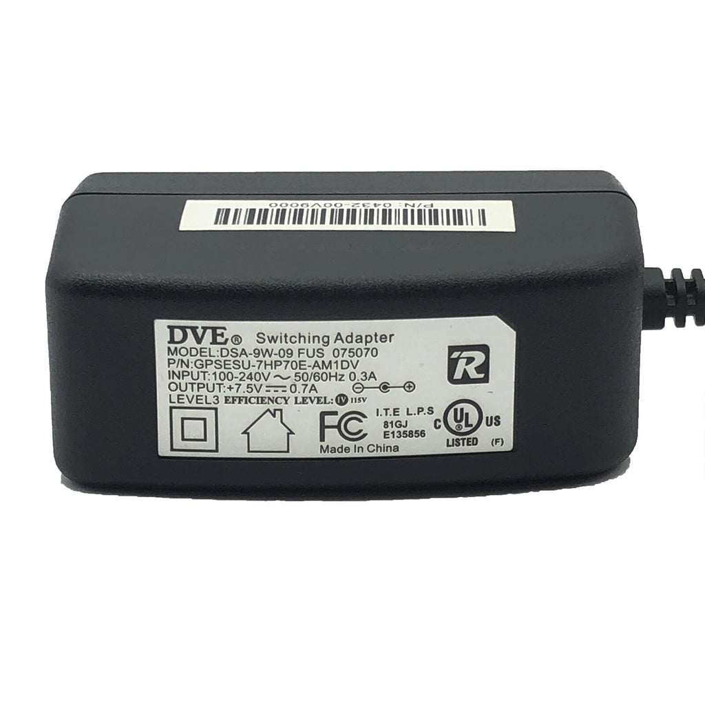 NEW Genuine DVE DSA-9W-09 FUS 075070 Switching Power Supply Adapter 7.5V 0.7A