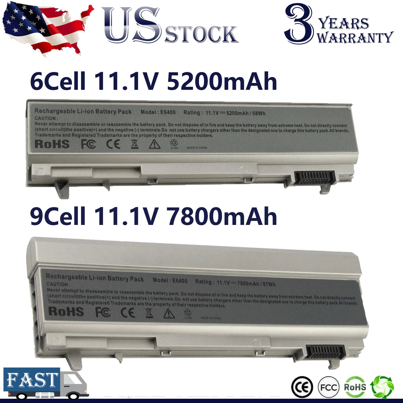 Battery For Dell Latitude E6400 E6410 E6500 E6510 Precision M2400 M4400 PT434