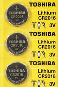 3 Toshiba CR2016 2016 3 Volt Lithium Coin Batteries