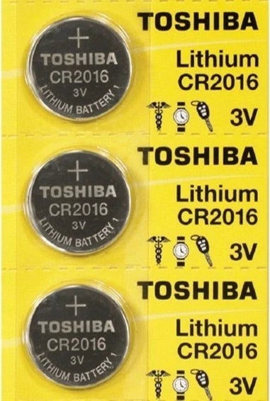3 Toshiba CR2016 2016 3 Volt Lithium Coin Batteries