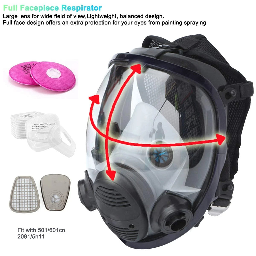 17 in 1 Full Face Gas Mask Painting Spraying Respirator Facepiece For 6800 Large