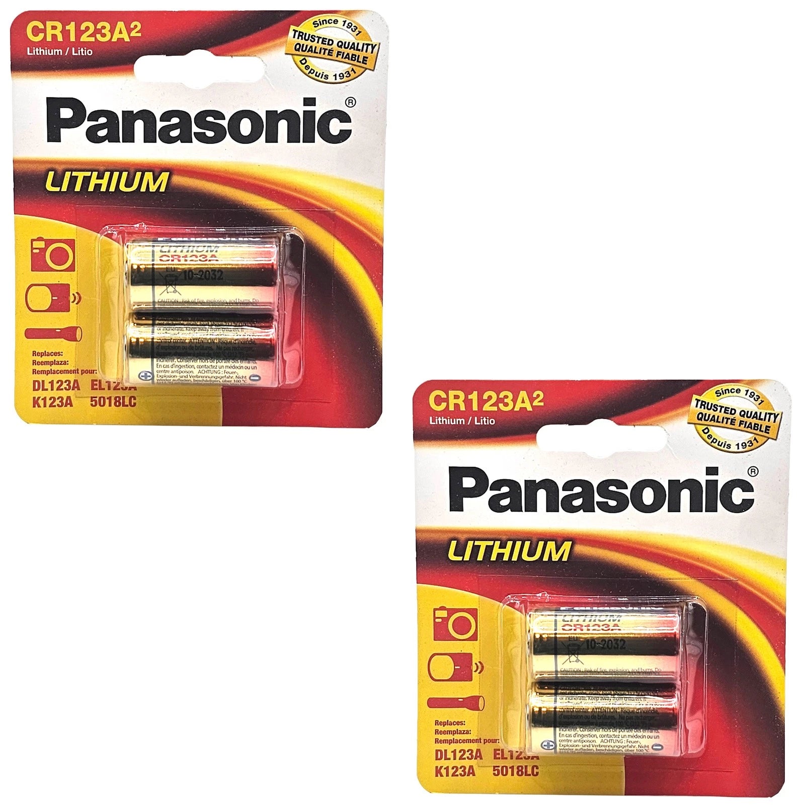 2x 2pk Panasonic 3V CR-123 2/3A Photo Battery 123- 5018LC 6205 BR2/3A