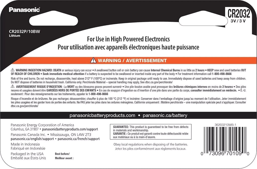 LOT 2-5-10NEW Panasonic 3V LITHIUM BATTERY CR2025 2025 BR2025 DL2025 Button Cell