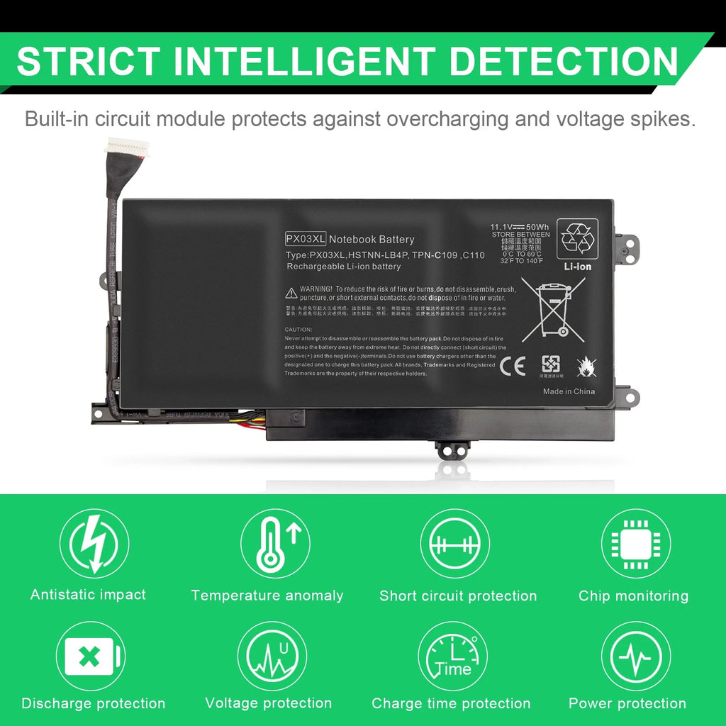 PX03XL Battery For HP ENVY Touchsmart 14 sleekbook /M6-K Series HSTNN-LB4P