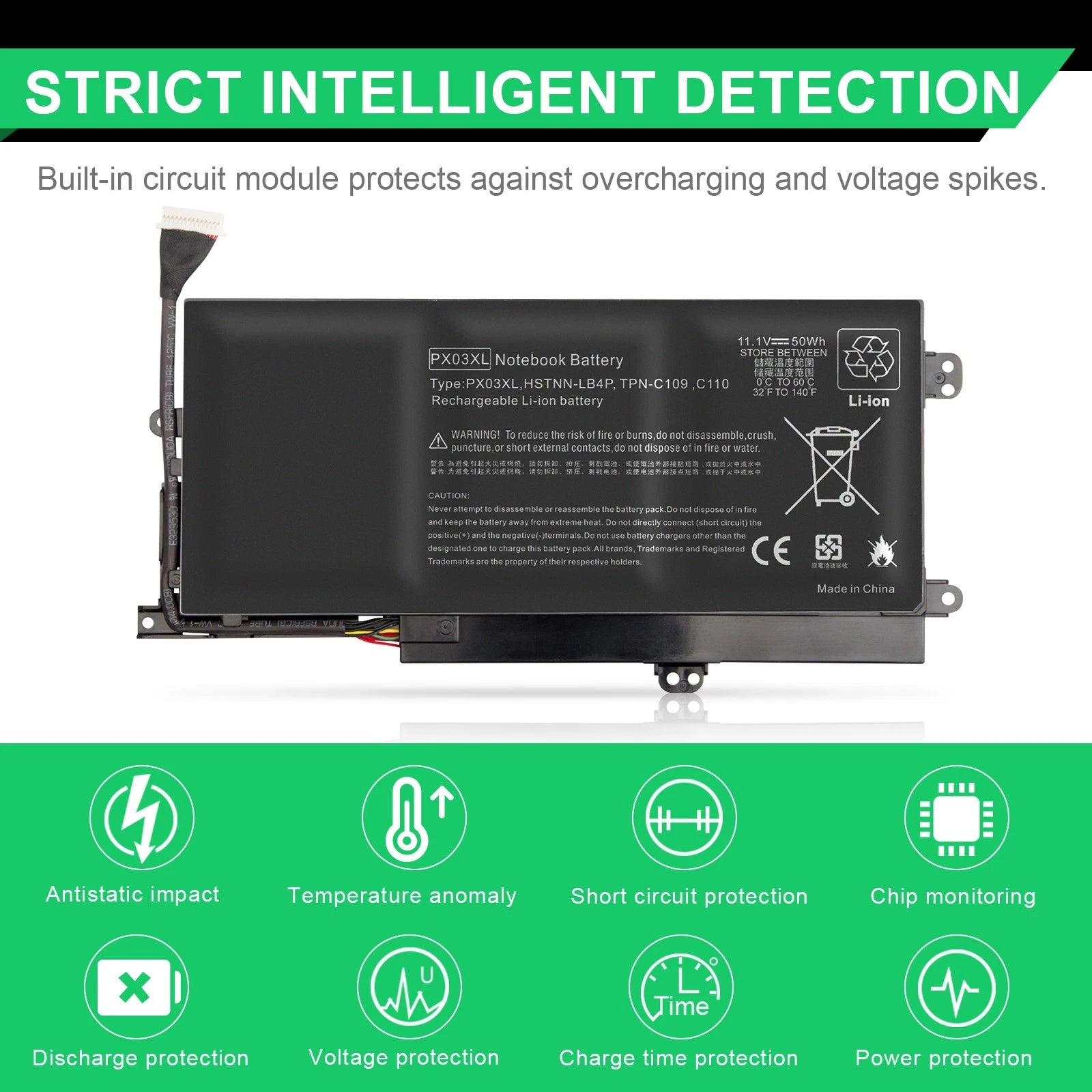 PX03XL Battery For HP ENVY Touchsmart 14 sleekbook /M6-K Series HSTNN-LB4P
