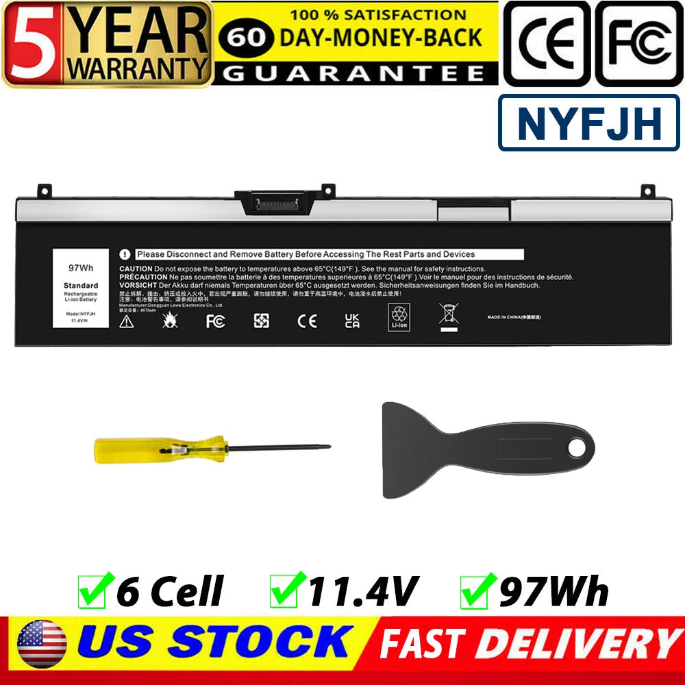 For Dell Precision 7730 7740 6-Cell 97Wh Laptop Battery NYFJH