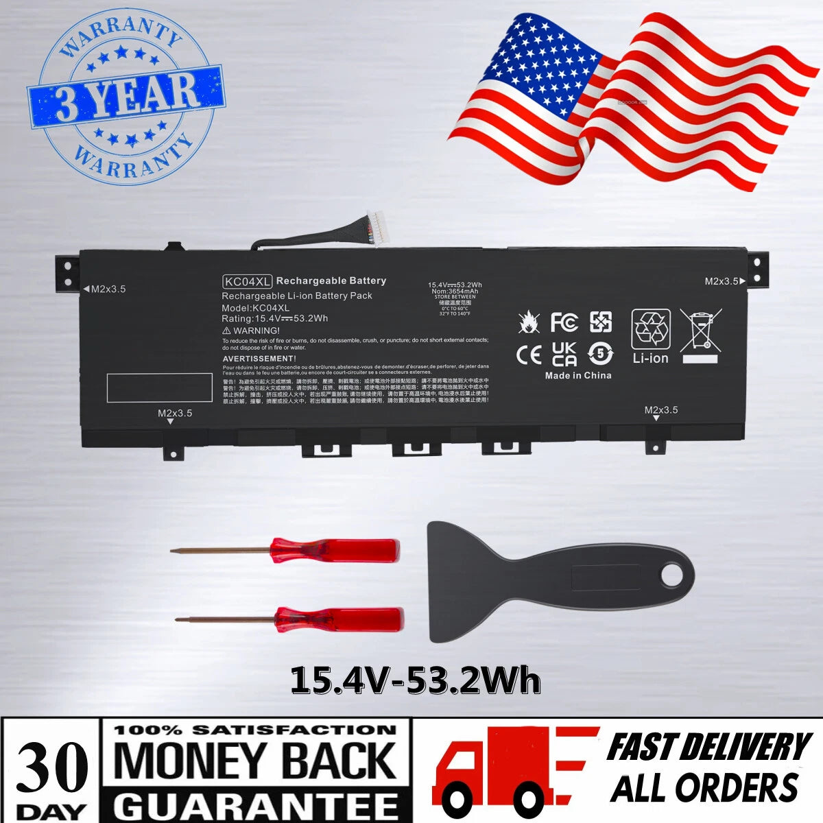 KC04XL Battery for HP ENVY 13-AG 13-AH 13-AR HSTNN-DB8P HSTNN-IB8K L08496-855