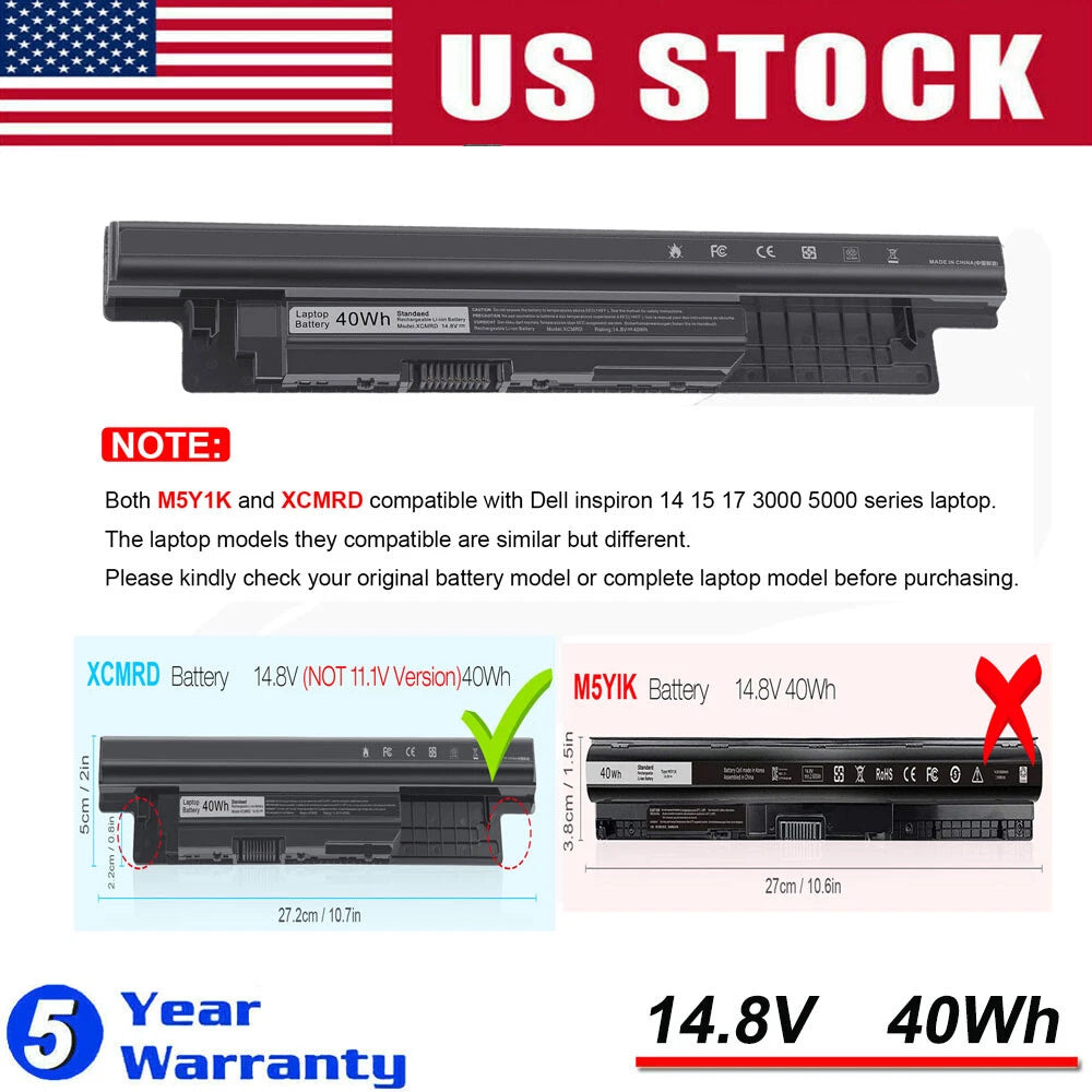 XCMRD 40Wh Battery For Dell Inspiron 15 3000 Series 3531 3537 3541 3542 3543 PC