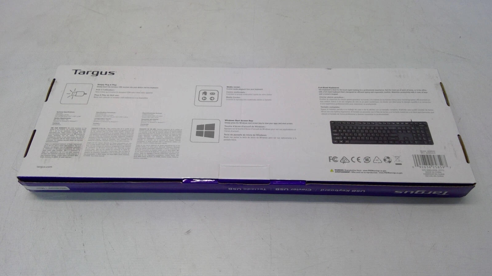 (NEW) LOT OF3 Targus MODEL:AKB600 USB Wired Keyboard SKU:AKB30US