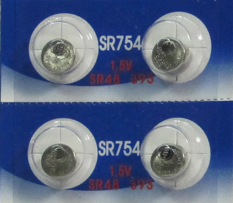 4 Pcs 393 SR48 SR754 Silver Oxide Watch Battery Cell Replacement