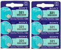 6 SONY 321 SR616SW WATCH SILVER OXIDE BATTERIES