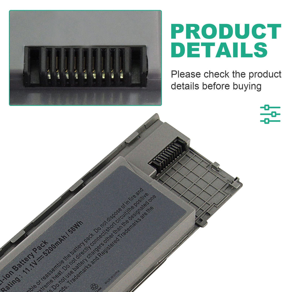D620 Battery for Dell Latitude D630 D631 Precision M2300 310-9081 312-0654 NEW