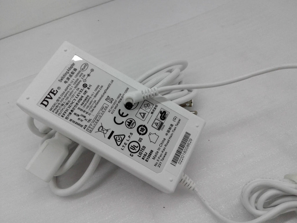 Genuine 60W DVE AC DC Switching Power Adapter 12V 5A DSA-60PFE-12 1 White
