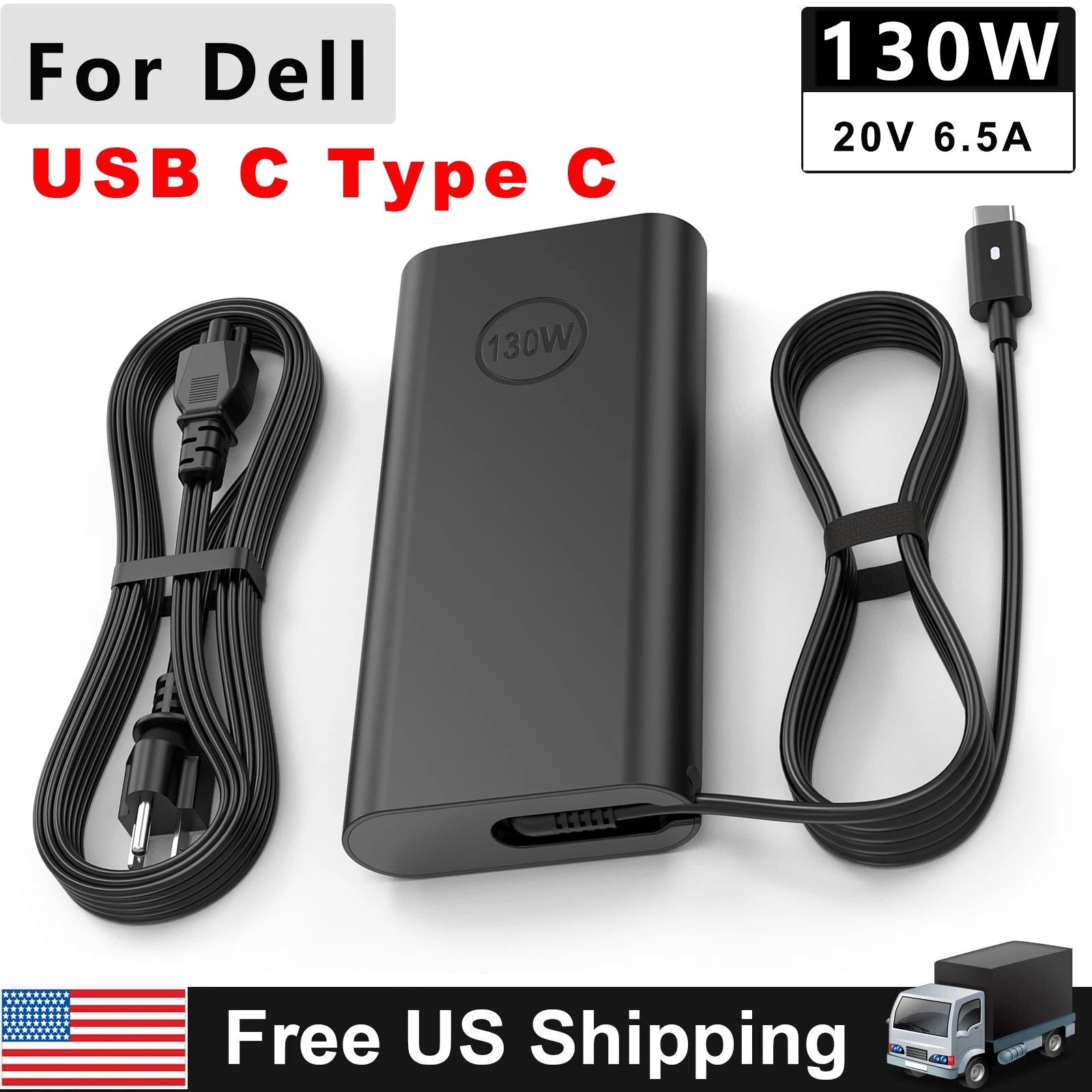 For Dell 130W USB-C Type C Charger Adapter XPS 15 9575 Latitude 7410 DA130PM170