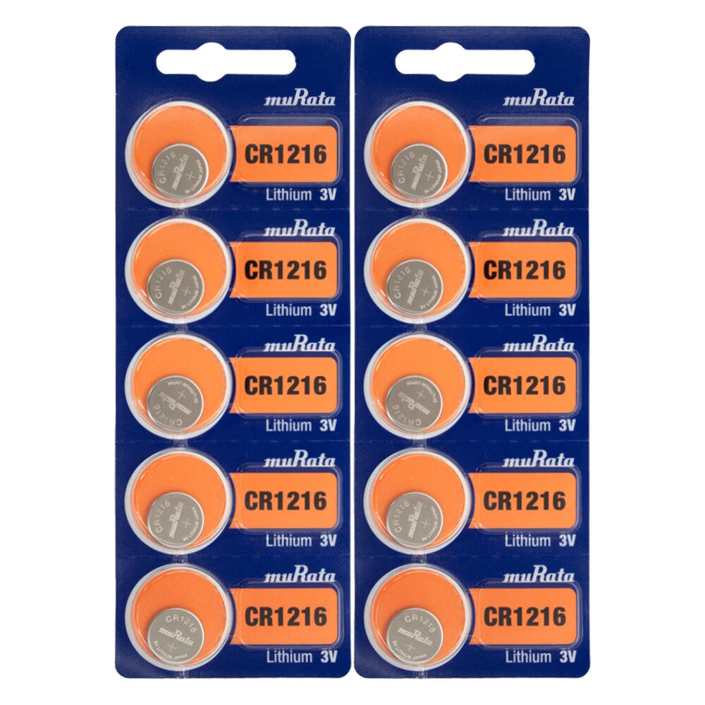 Murata CR1216 3V Lithium Coin Cell (10 Batteries)