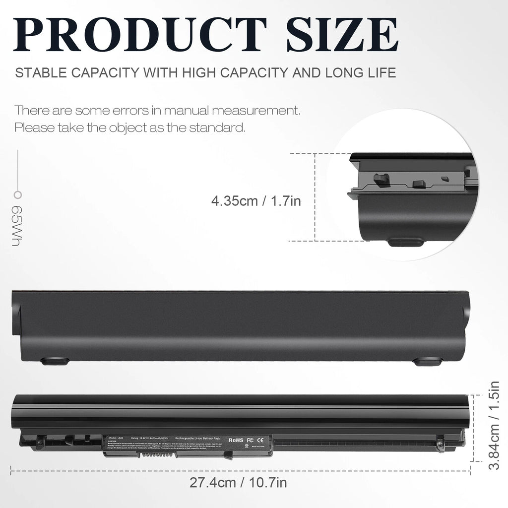 For HP 15-f387wm 8 Cell Battery Part LA03DF or LA04DF or 776622-001 PC Notebook